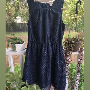 Navy Blue and Gold Cocktail Dress